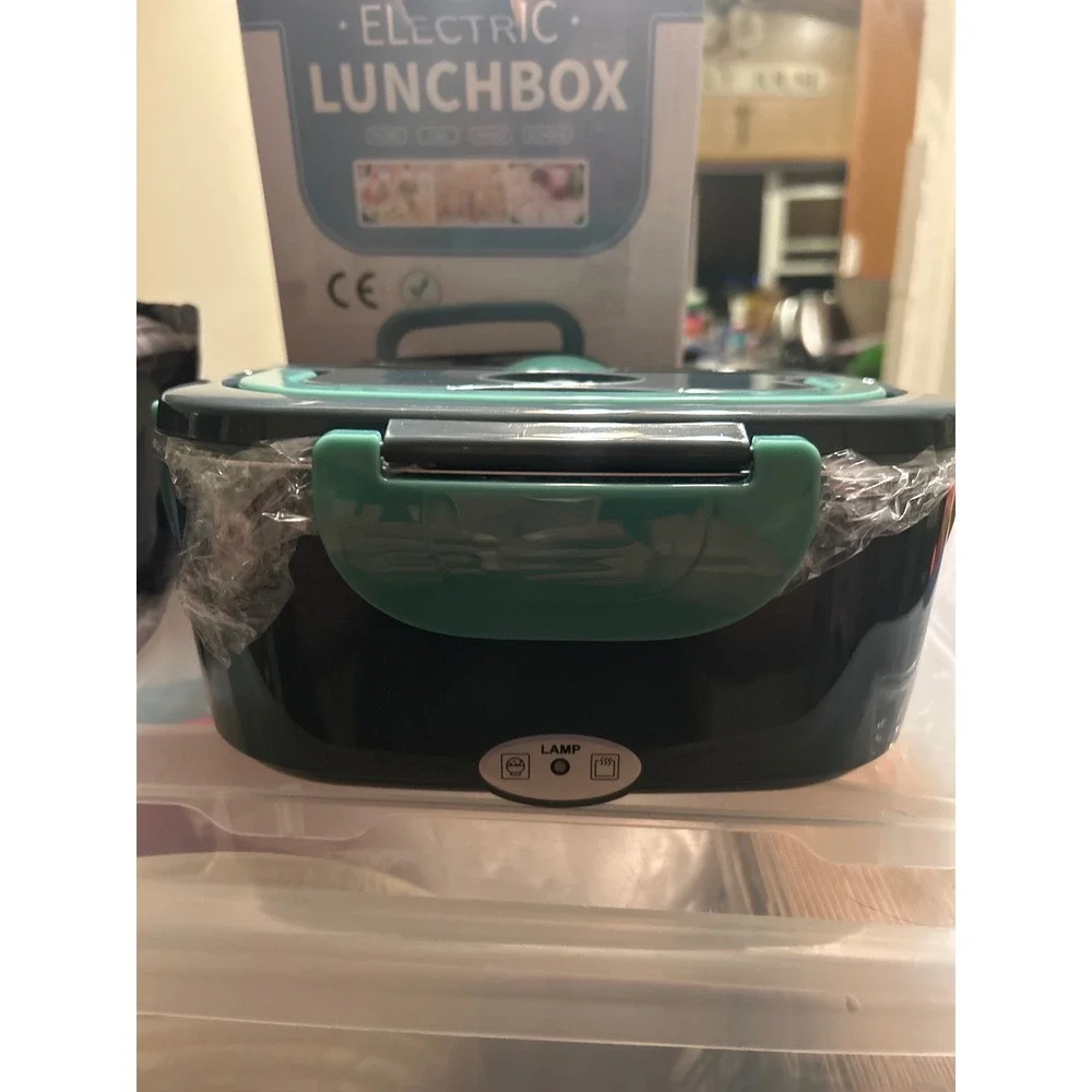 Electric Lunch Box 1.5L Portable Food Warmer for Car & Home Teal Grey NEW